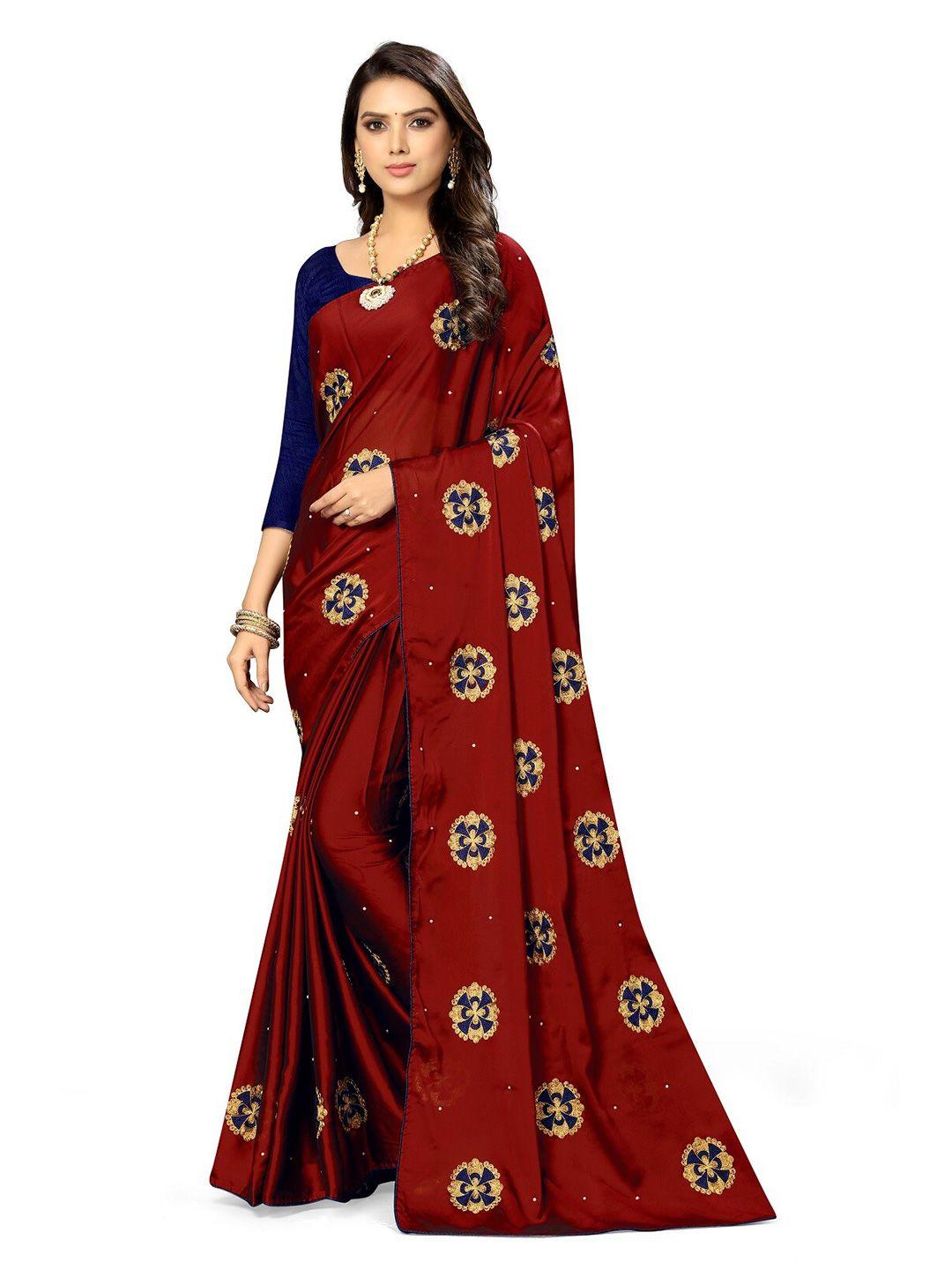 kalini ethnic motifs embroidered pure silk saree