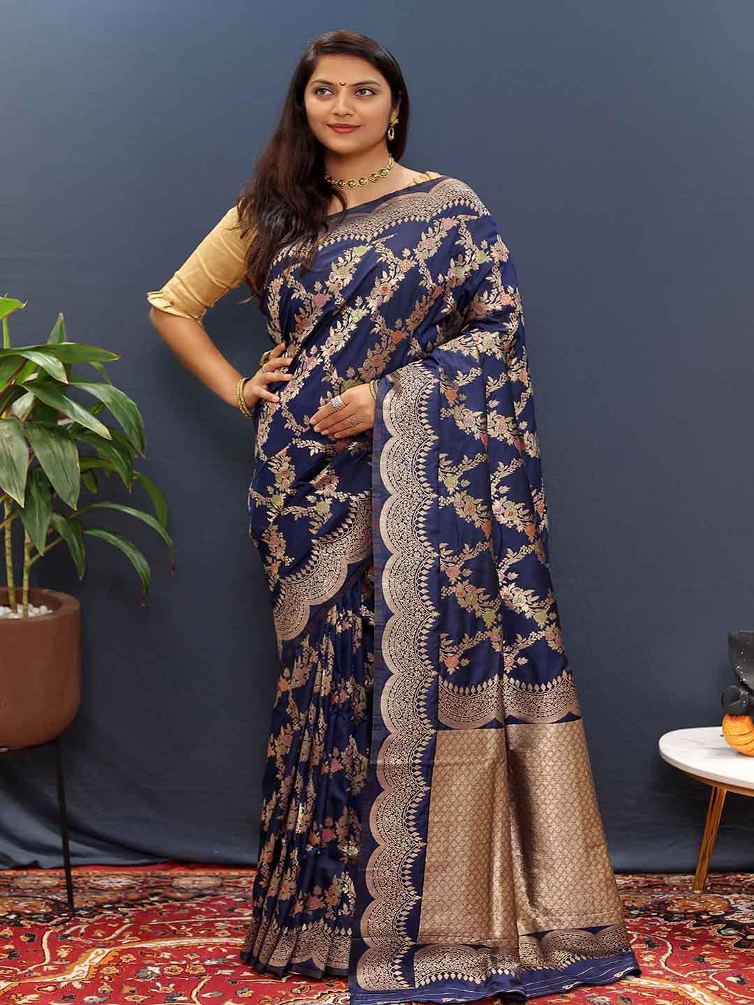 kalini ethnic motifs woven design zari art silk saree