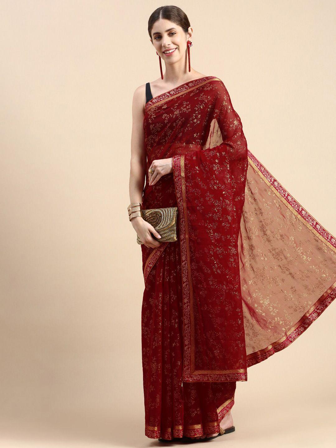 kalini floral embellished beads and stones saree