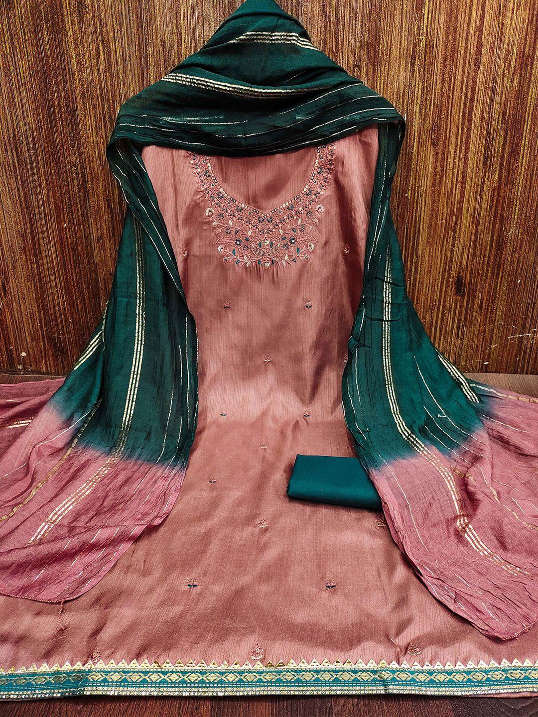 kalini floral embellished sequinned unstitched dress material