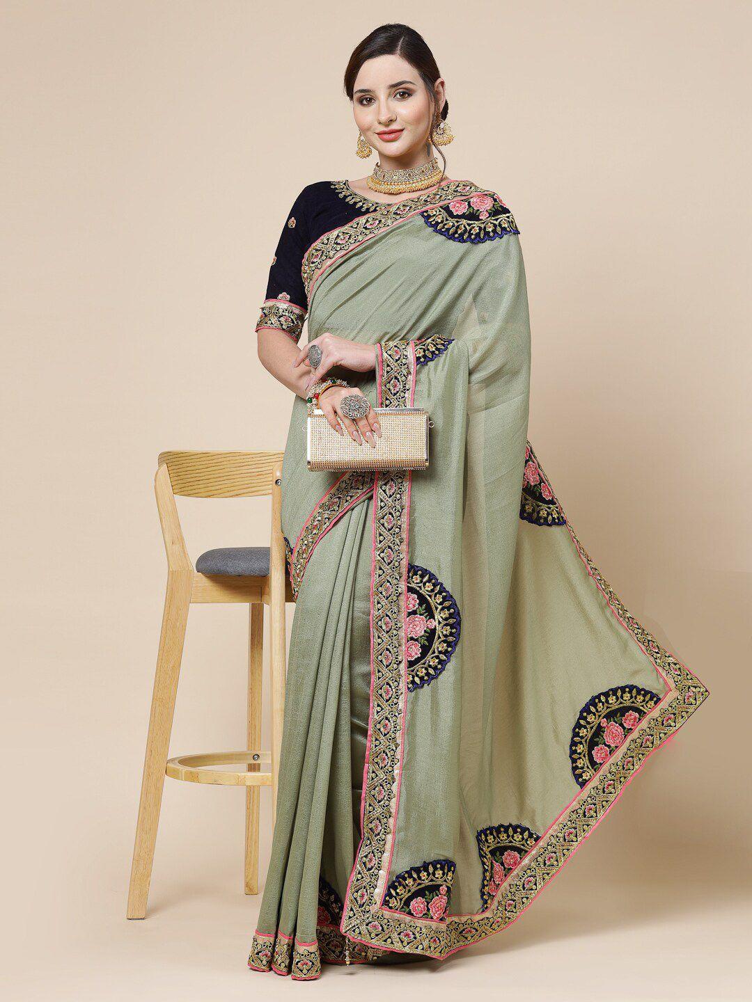 kalini floral embroidered saree