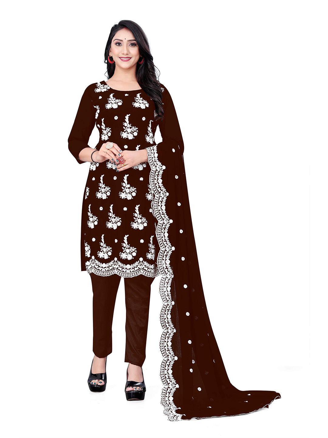 kalini floral embroidered unstitched dress material