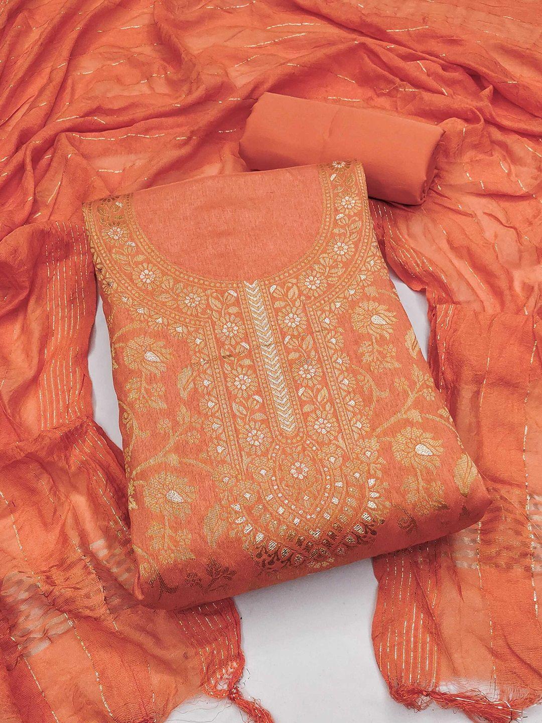 kalini floral printed dola chanderi silk unstitched dress material