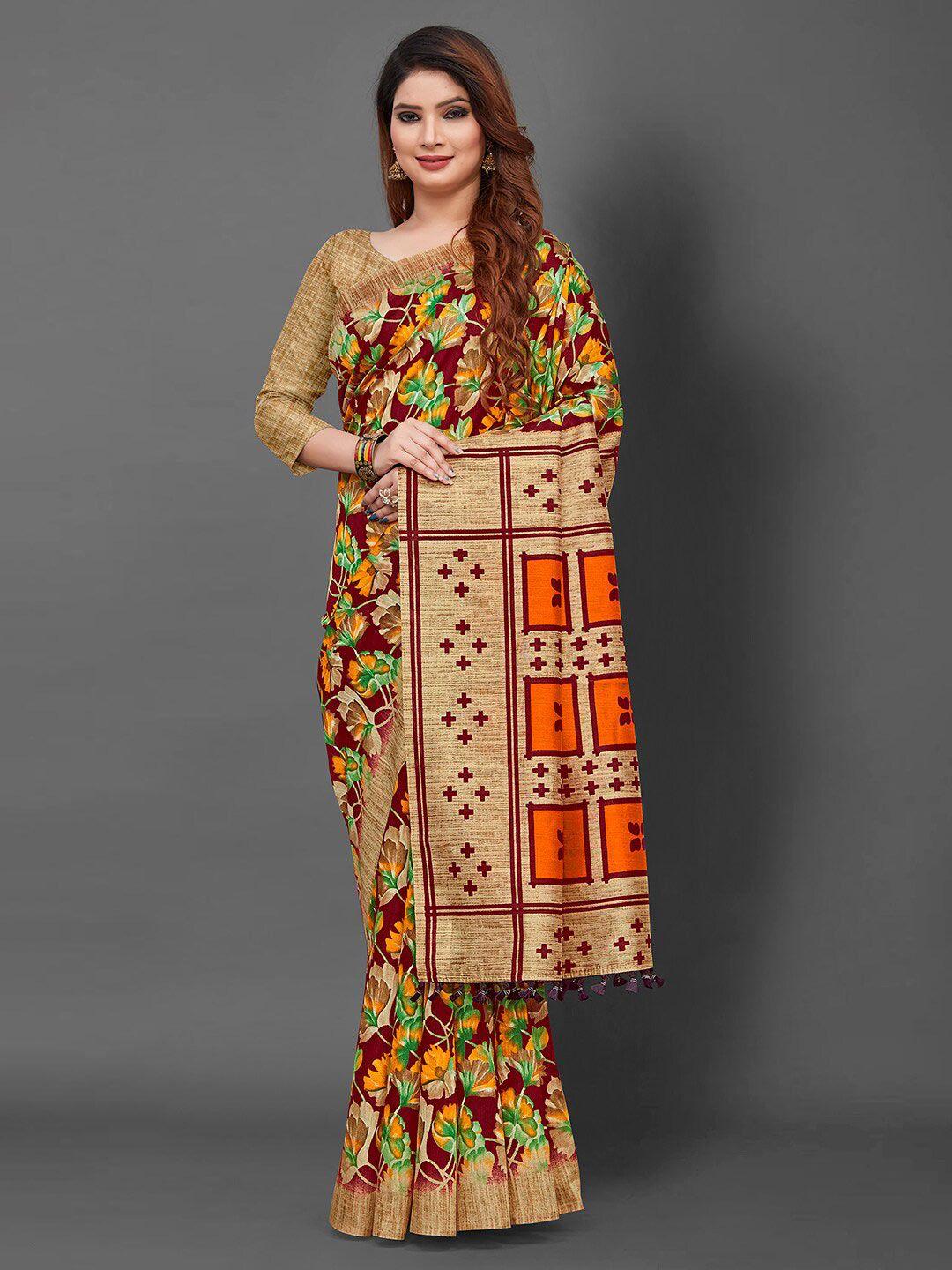 kalini floral printed festive saree