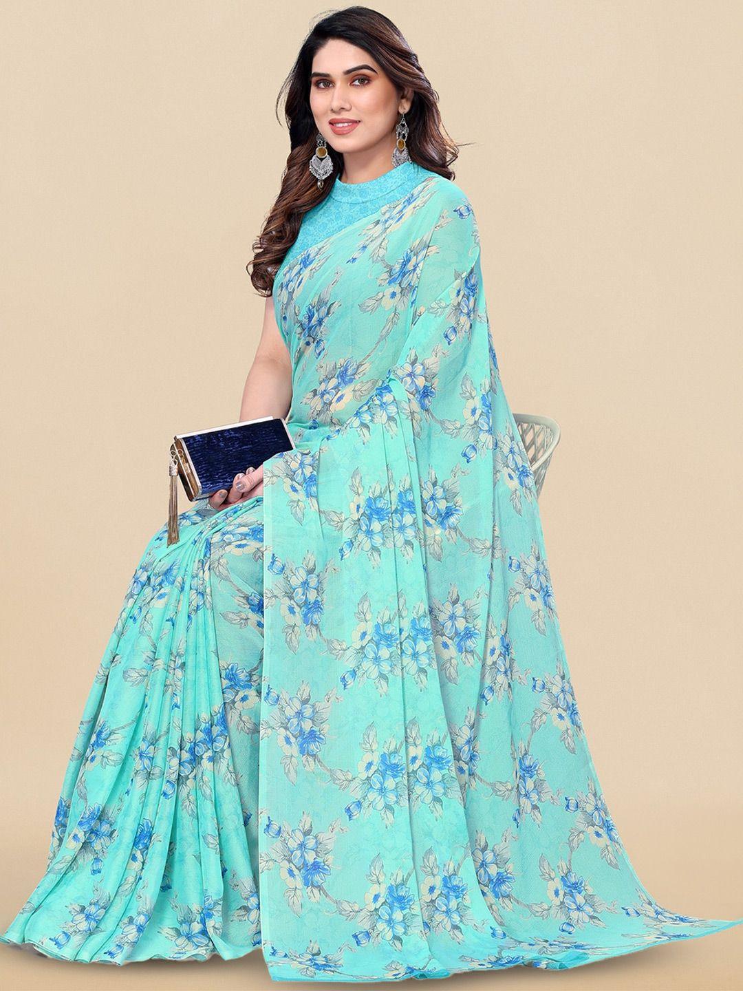 kalini floral printed pure chiffon saree
