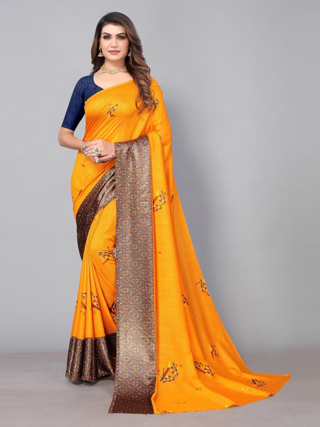 kalini floral printed silk blend saree