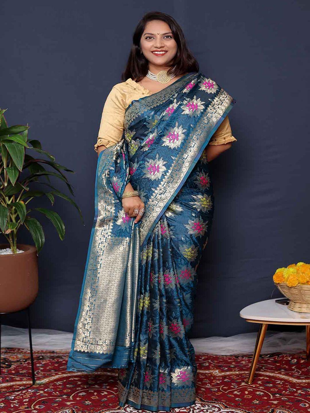 kalini floral woven design zari saree