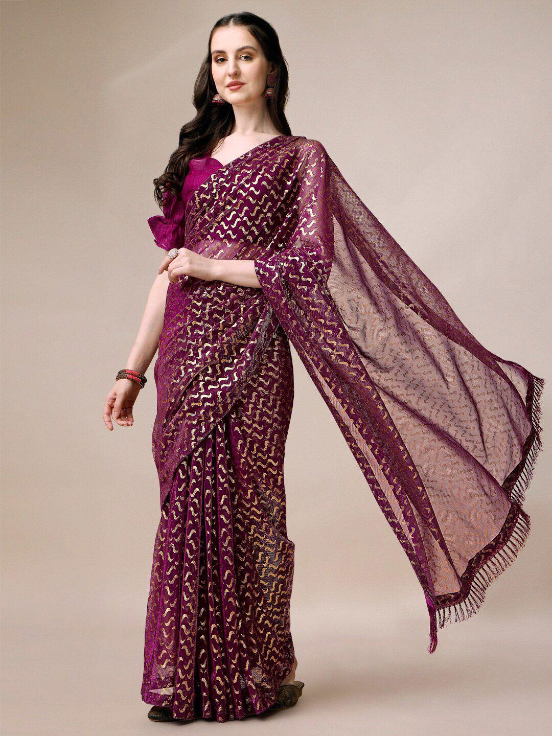 kalini foil printed pure silk saree