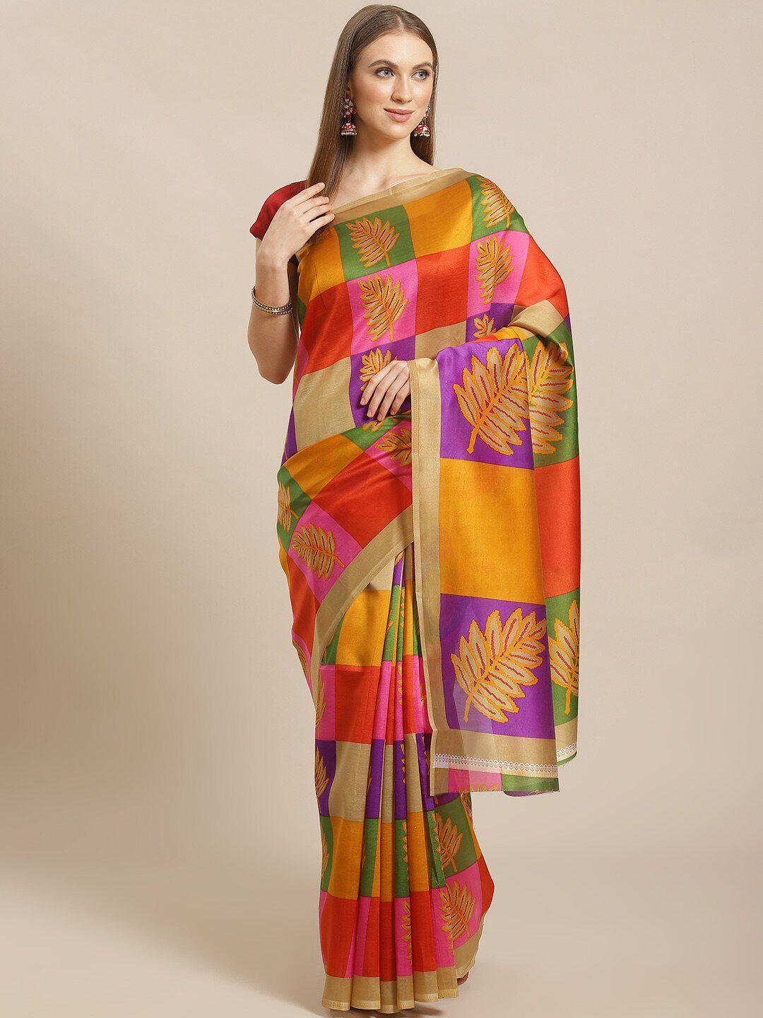 kalini multicoloured floral mysore silk saree