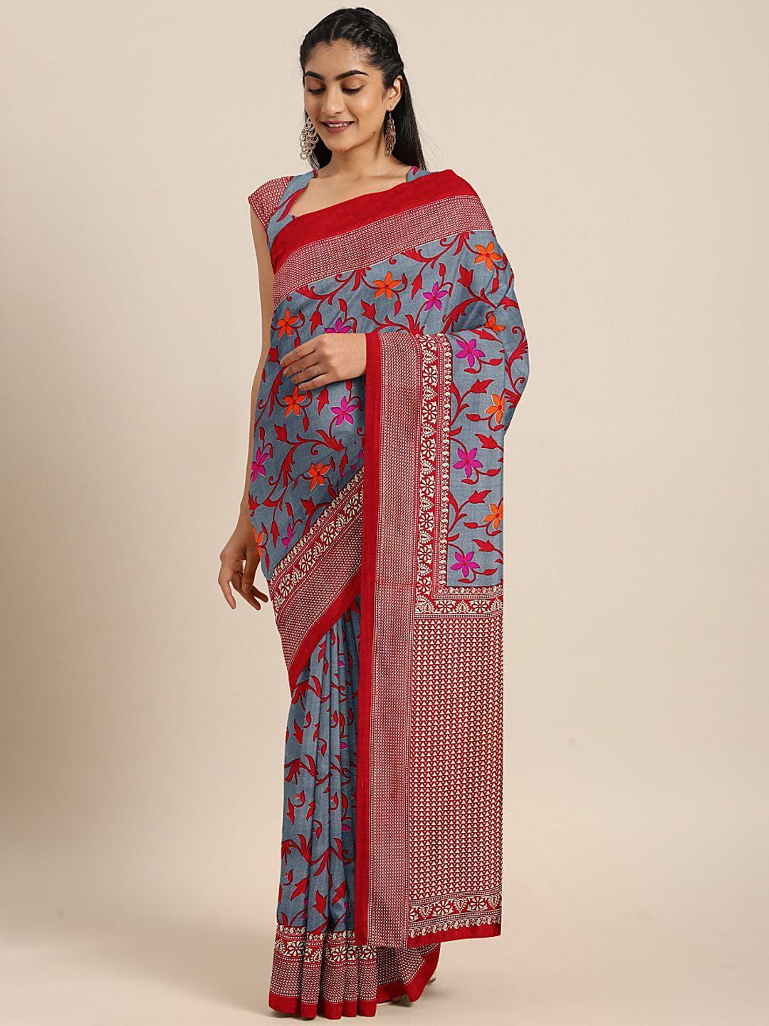 kalini multicoloured floral printed saree