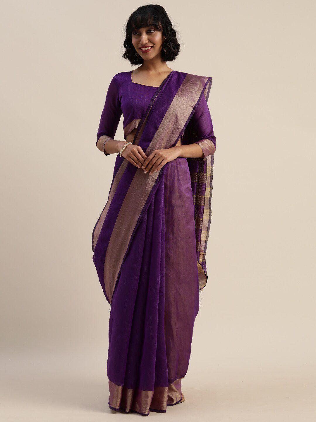 kalini purple & gold  zari art silk saree