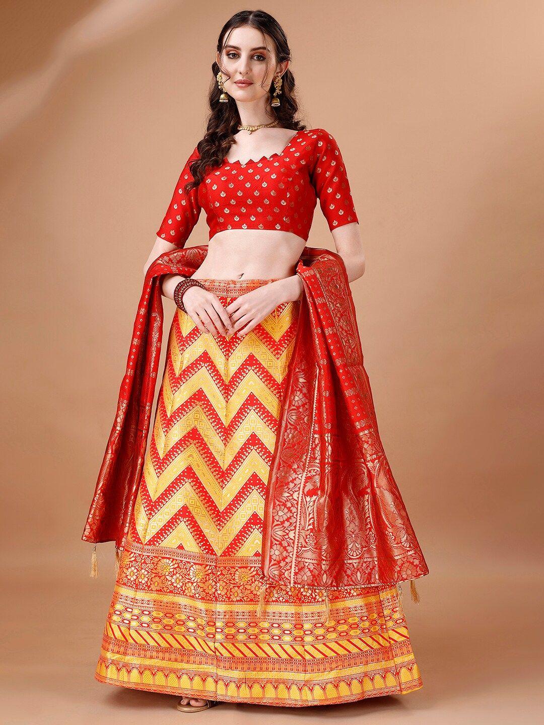 kalini semi-stitched lehenga & unstitched blouse with dupatta