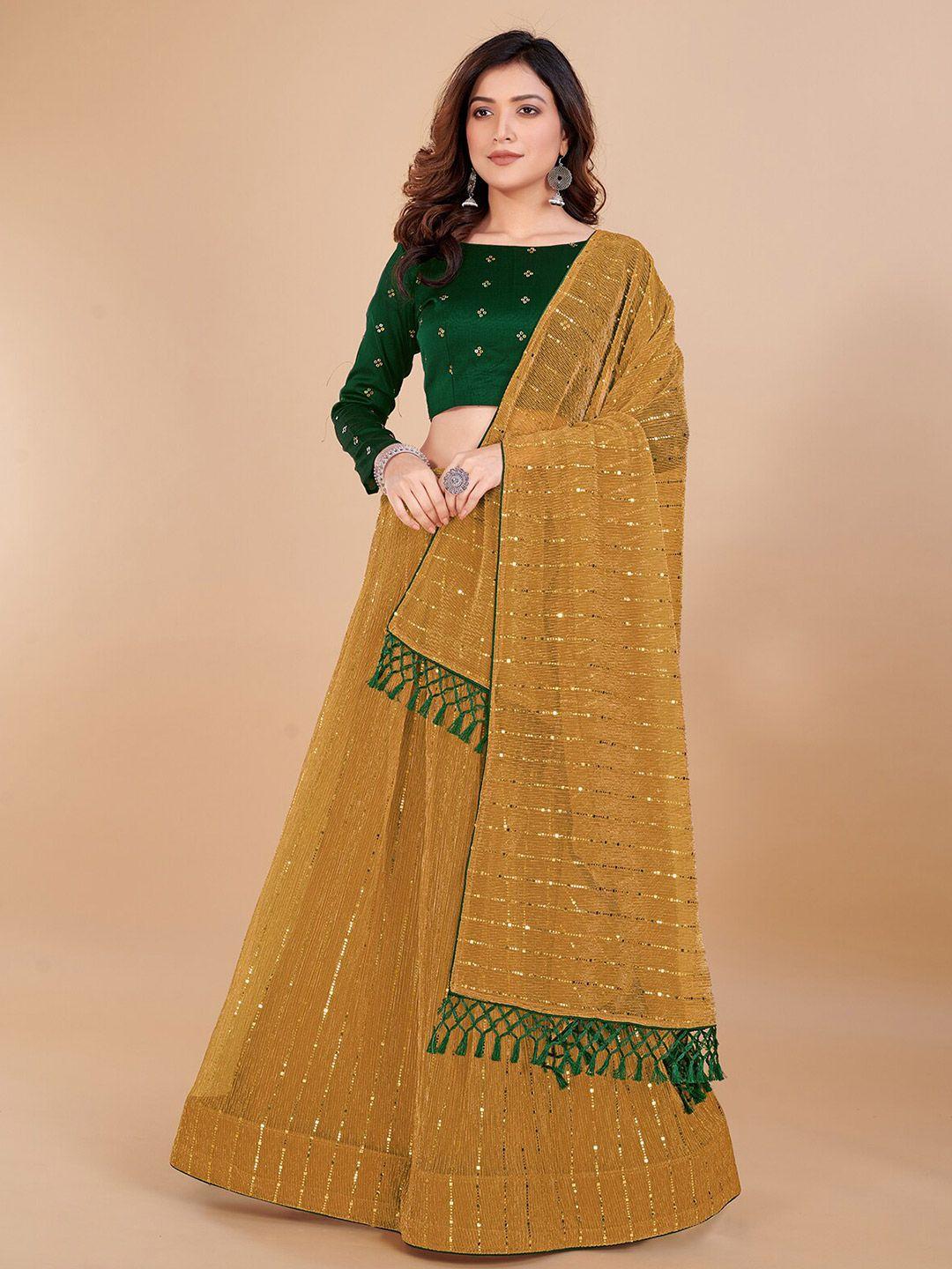 kalini sequinned embellished semi-stitched lehenga & unstitched blouse with dupatta