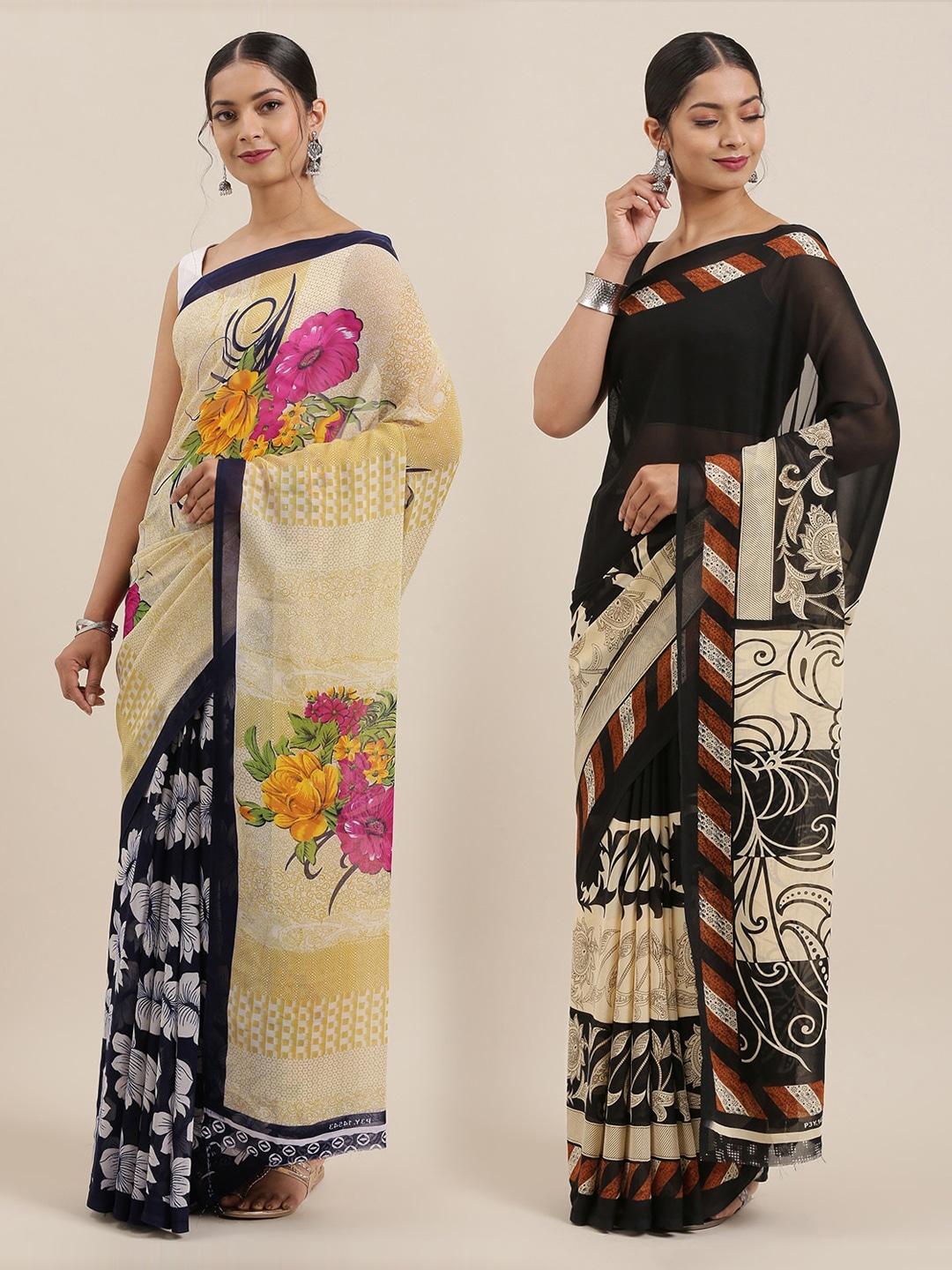 kalini women pack of 2 printed sarees