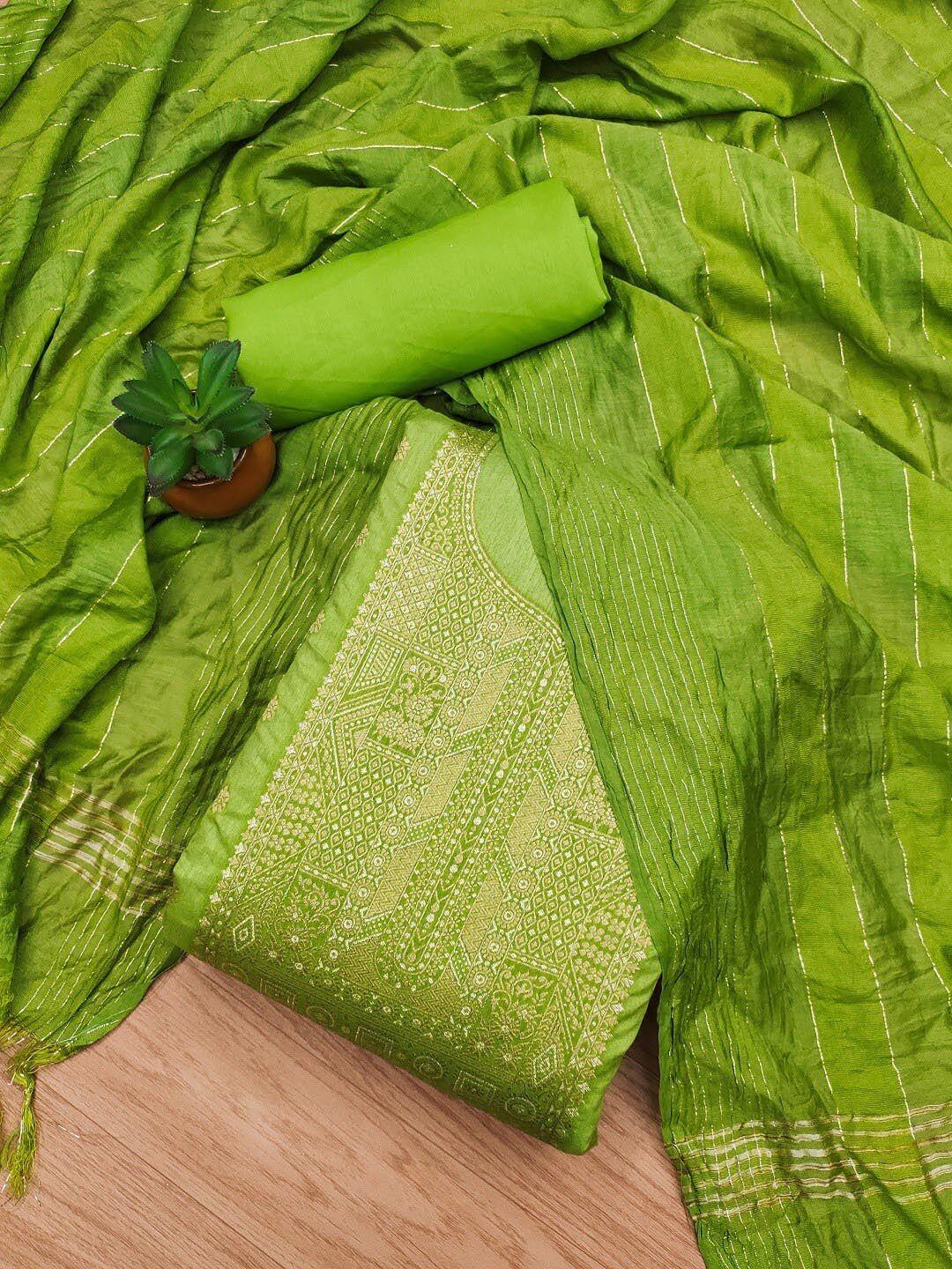 kalini woven design art silk unstitched dress material