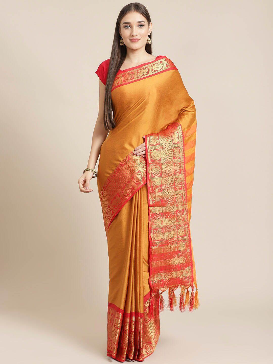 kalini woven design border zari detailed saree