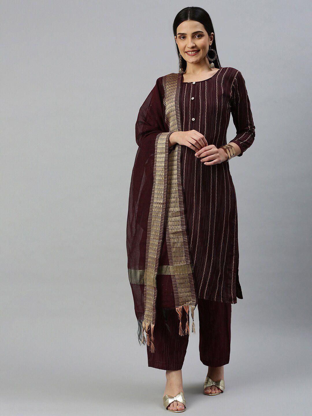 kalini woven design unstitched dress material