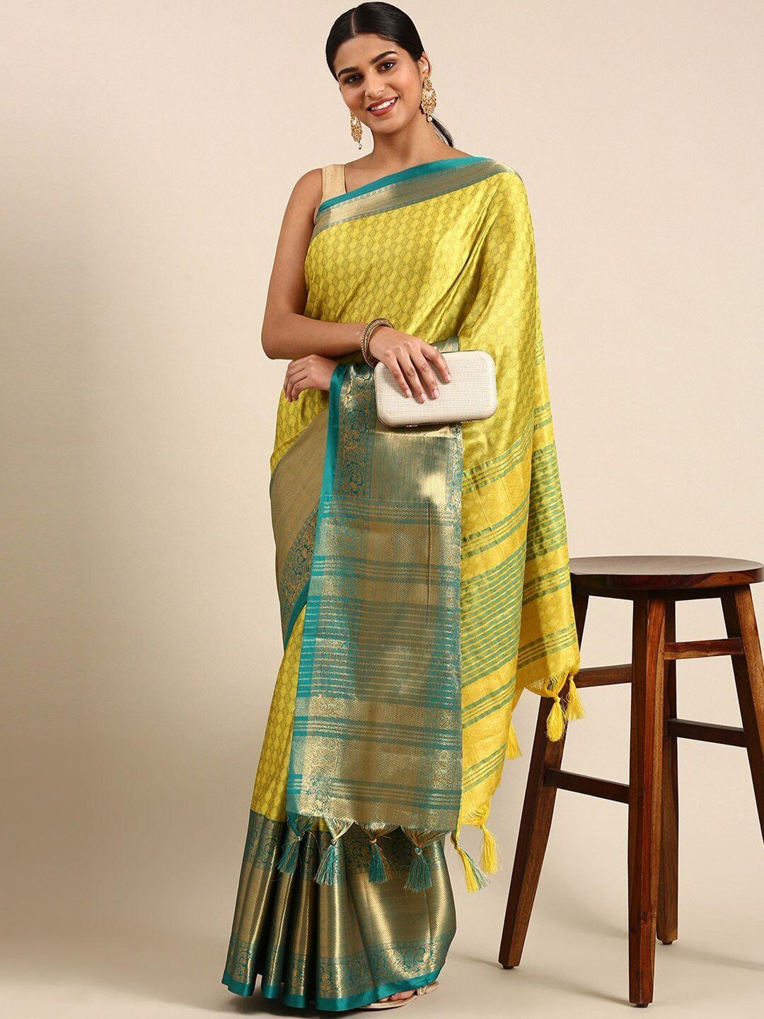 kalini woven design zari detailed silk cotton saree