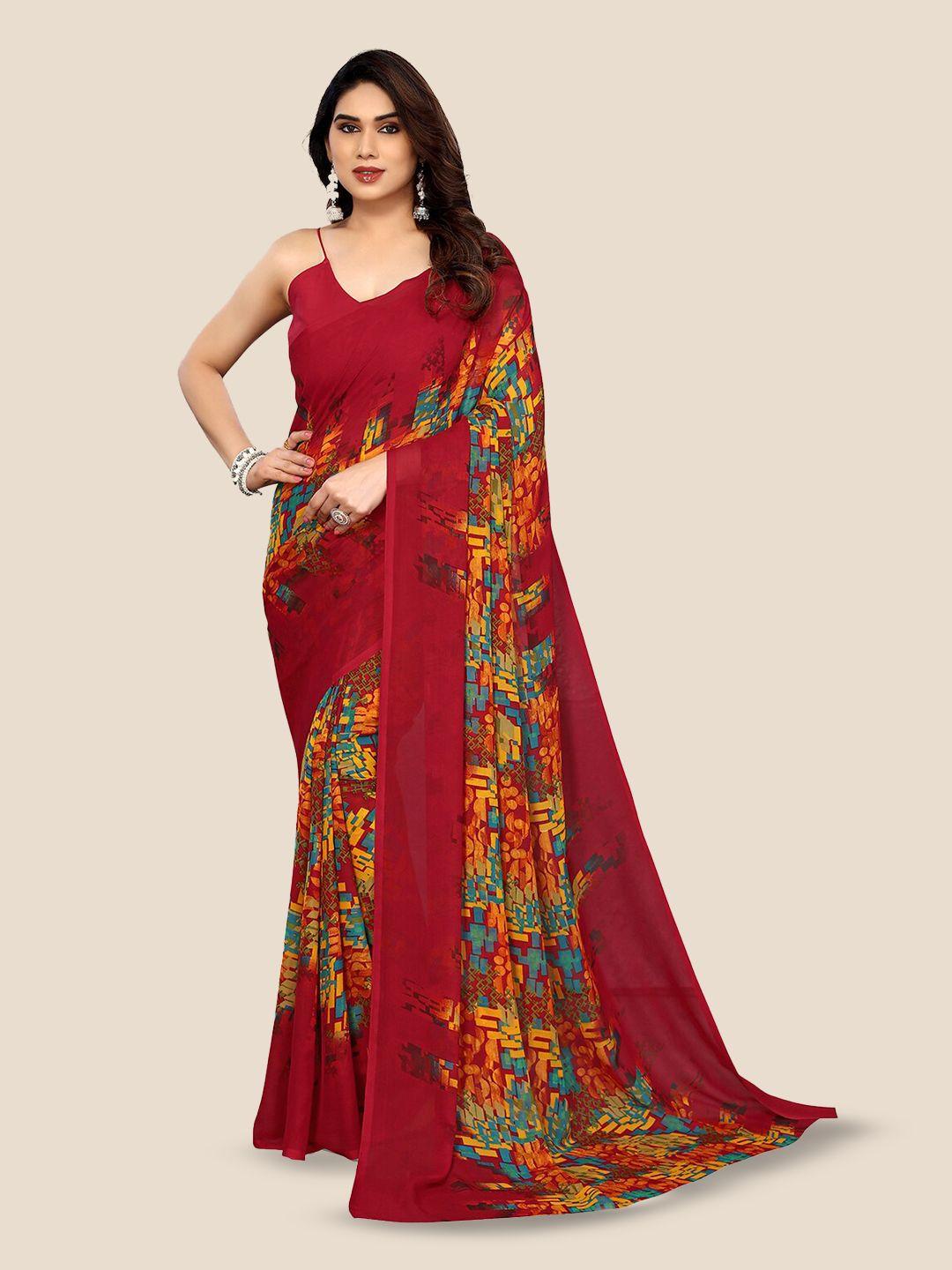 kalini abstract printed pure georgette saree