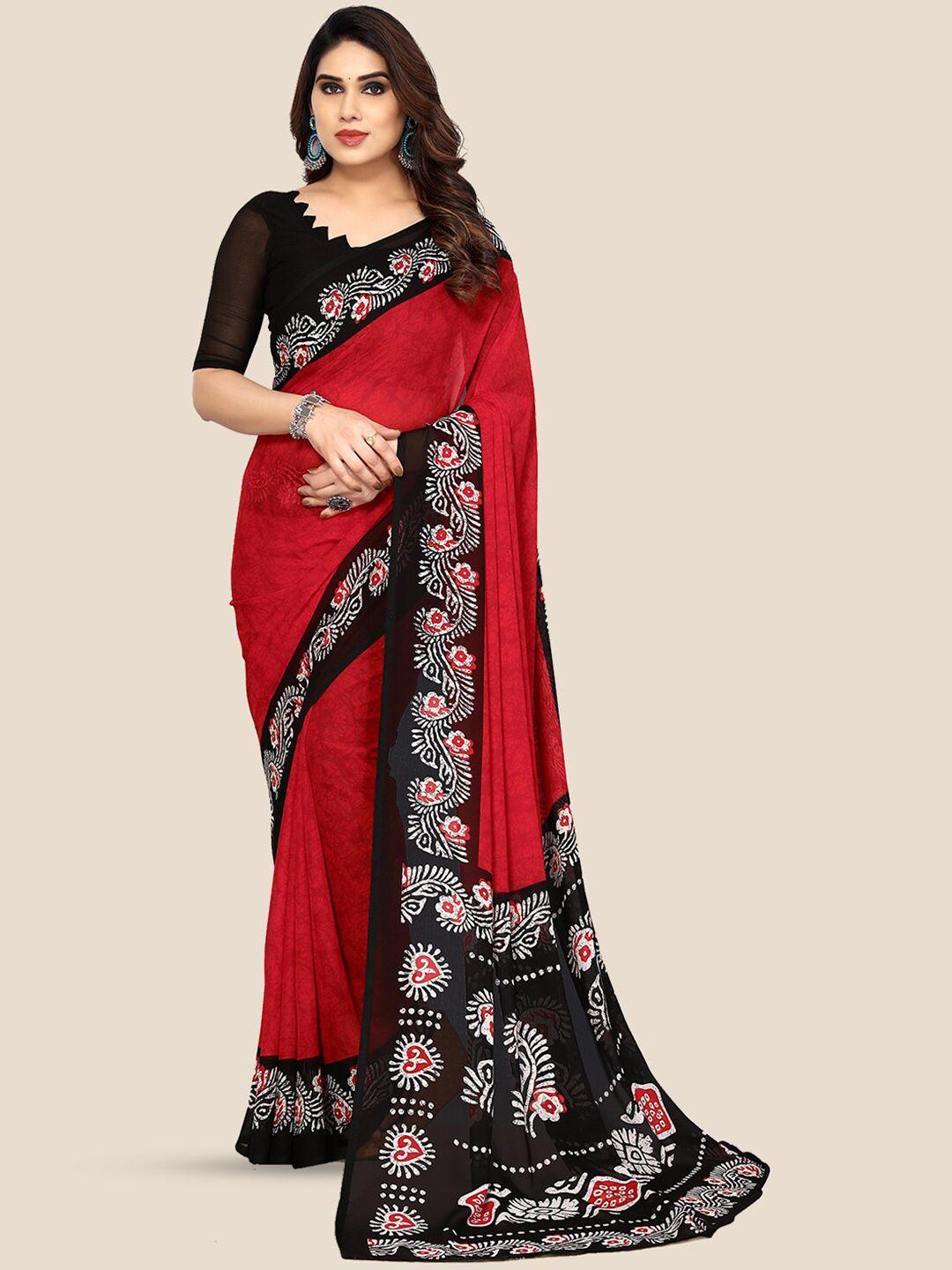 kalini abstract printed pure georgette saree