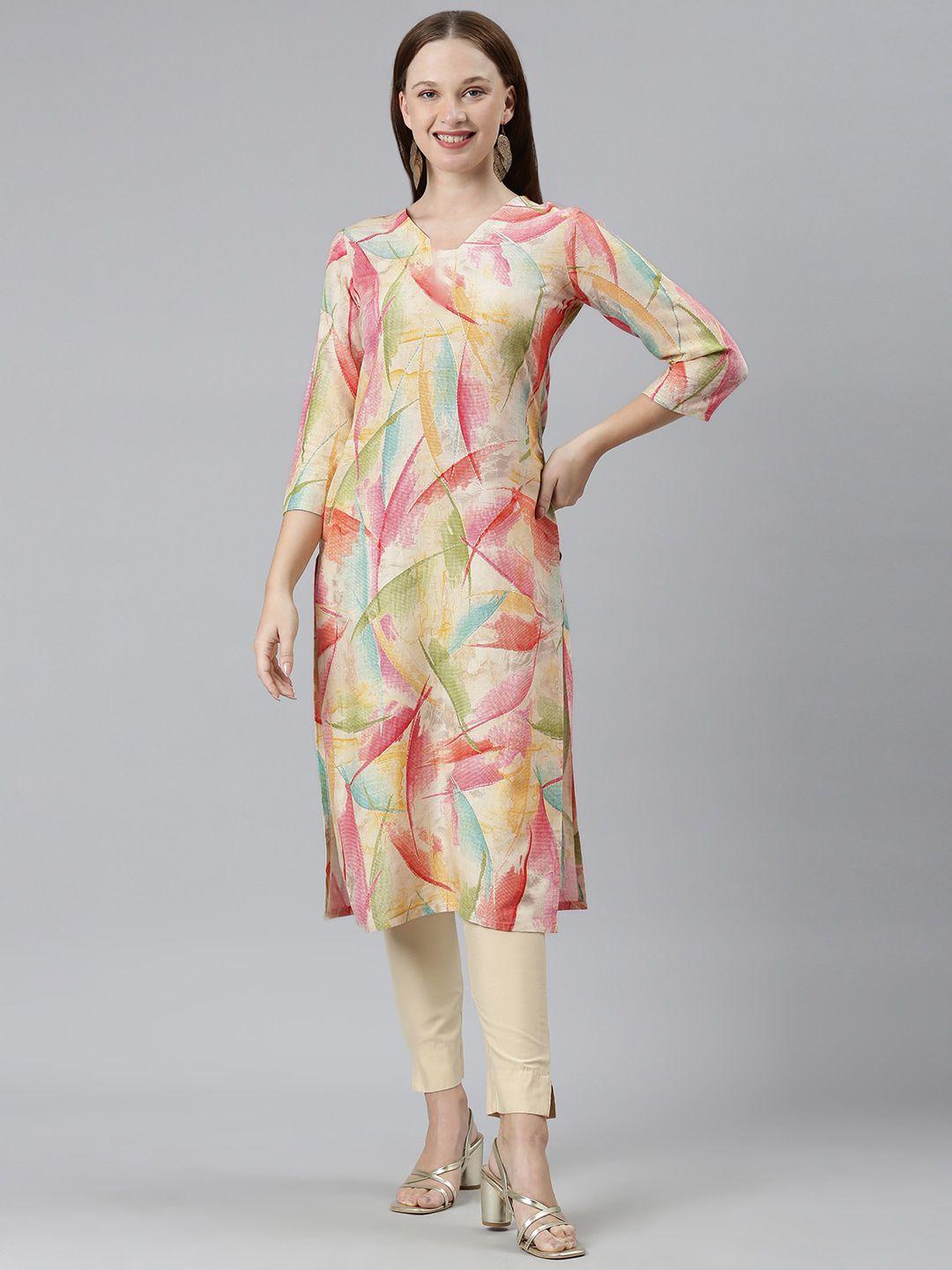 kalini abstract printed straight kurta