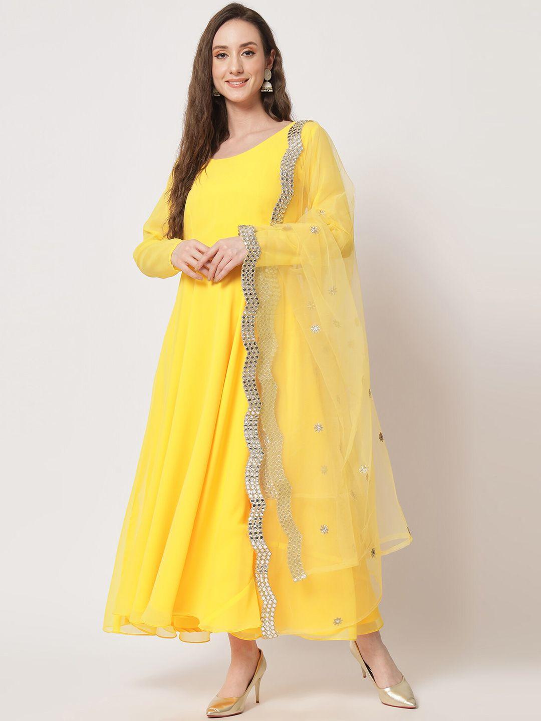 kalini anarkali style dress with embellished dupatta