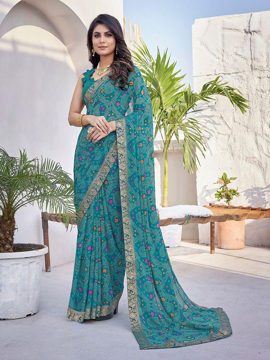 kalini bandhani poly georgette bandhani saree