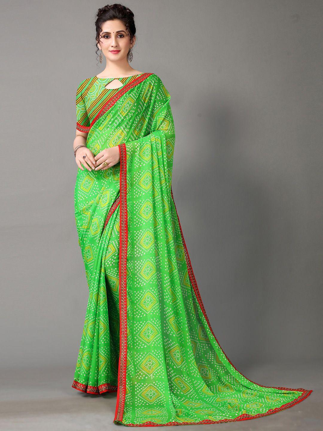 kalini bandhani printed chiffon saree