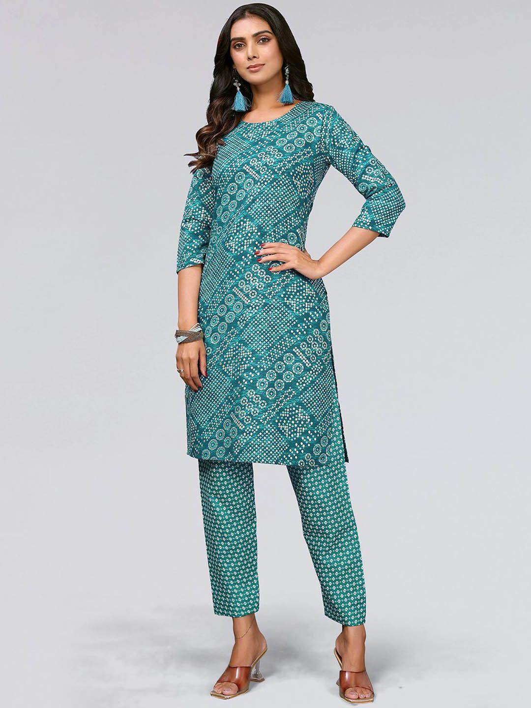 kalini bandhani printed kurta with trousers