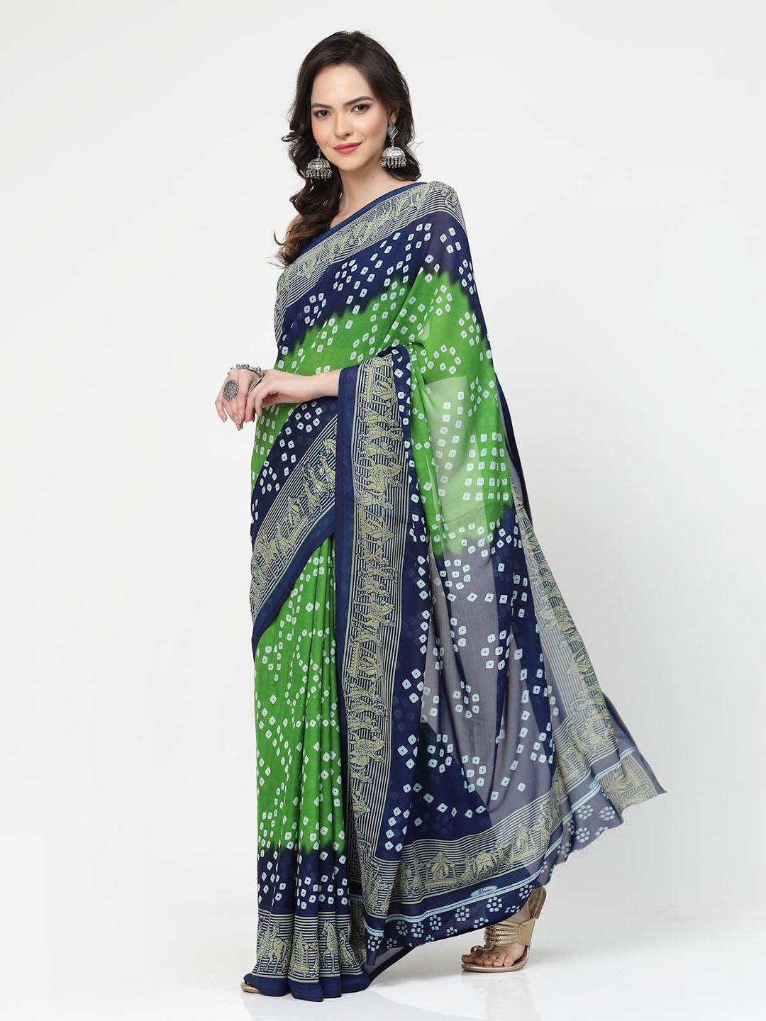 kalini bandhani printed poly georgette saree