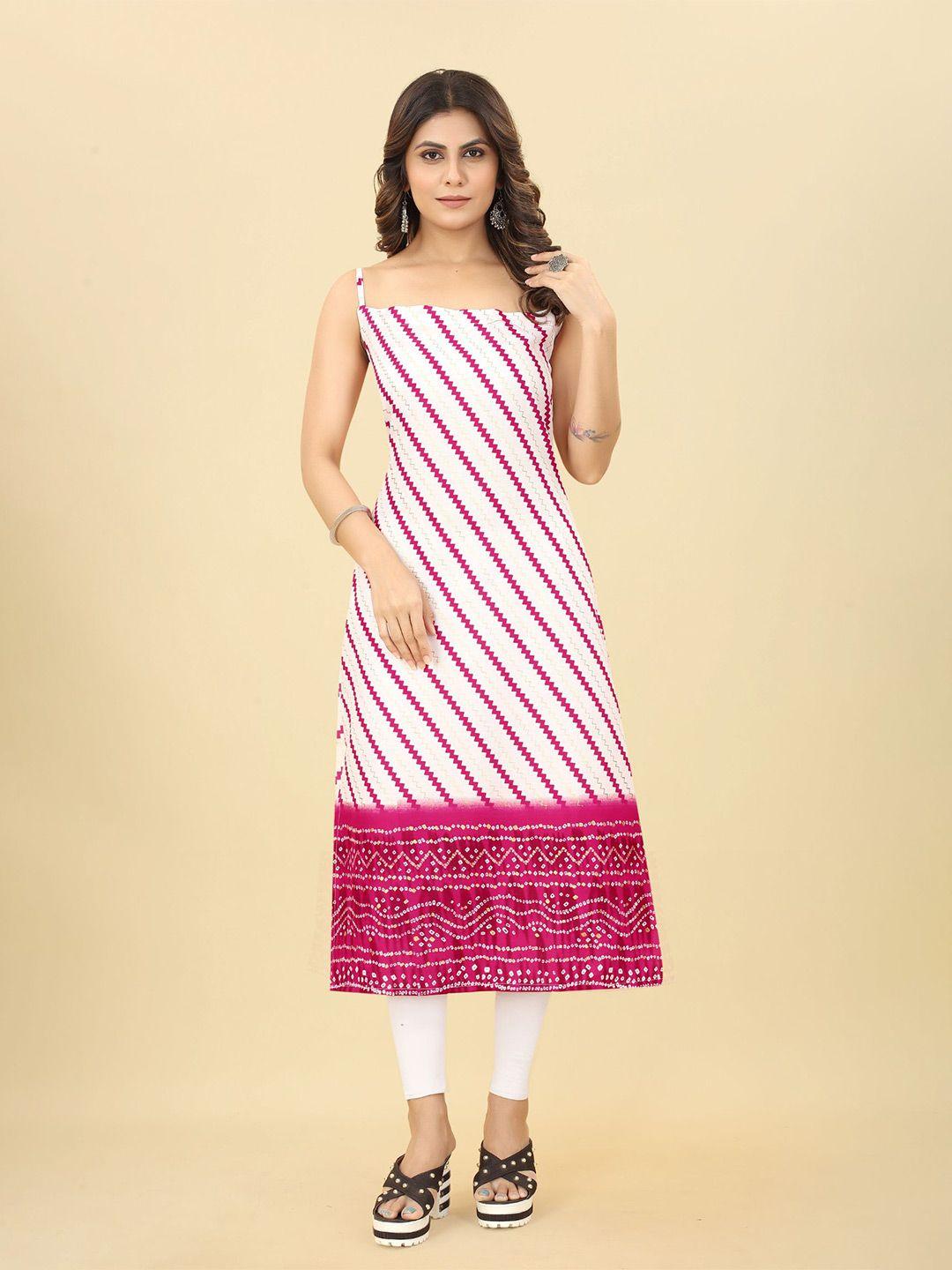 kalini bandhani printed straight kurta