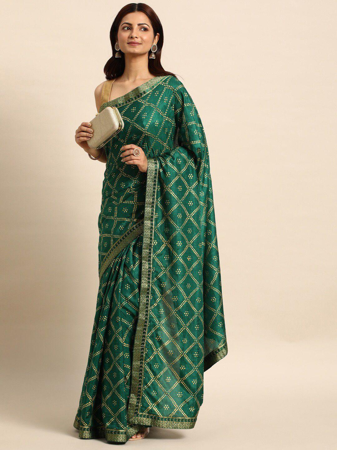 kalini bandhani printed zari pure silk saree