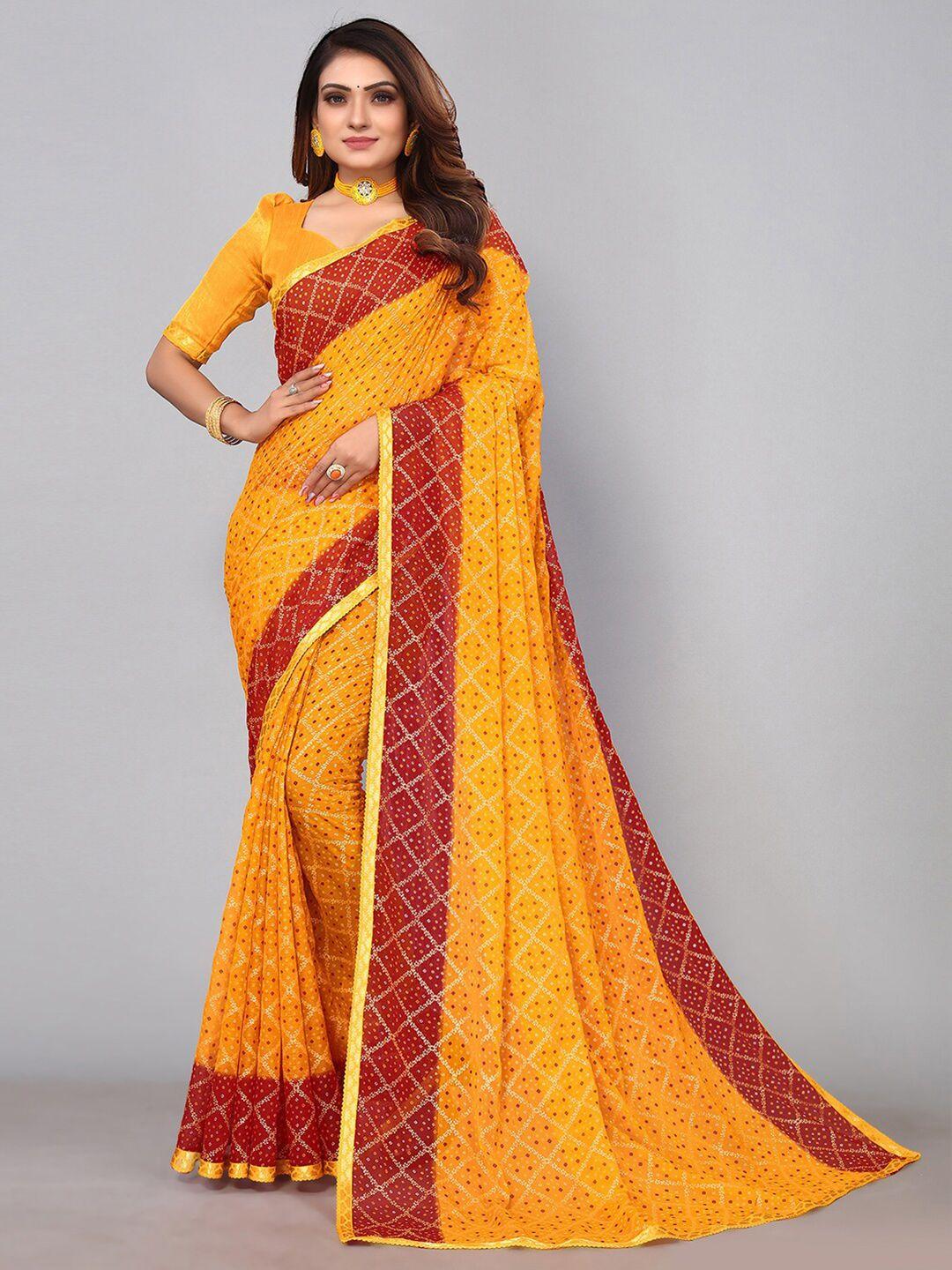 kalini bandhani zari saree