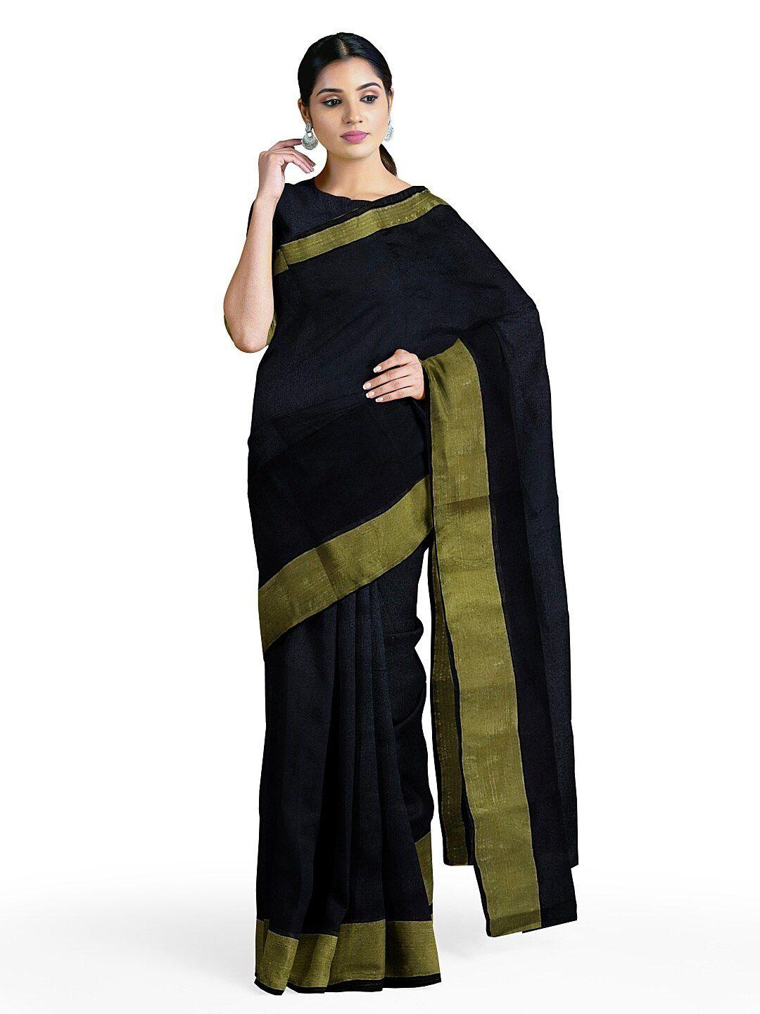 kalini black silk cotton  sungudi saree