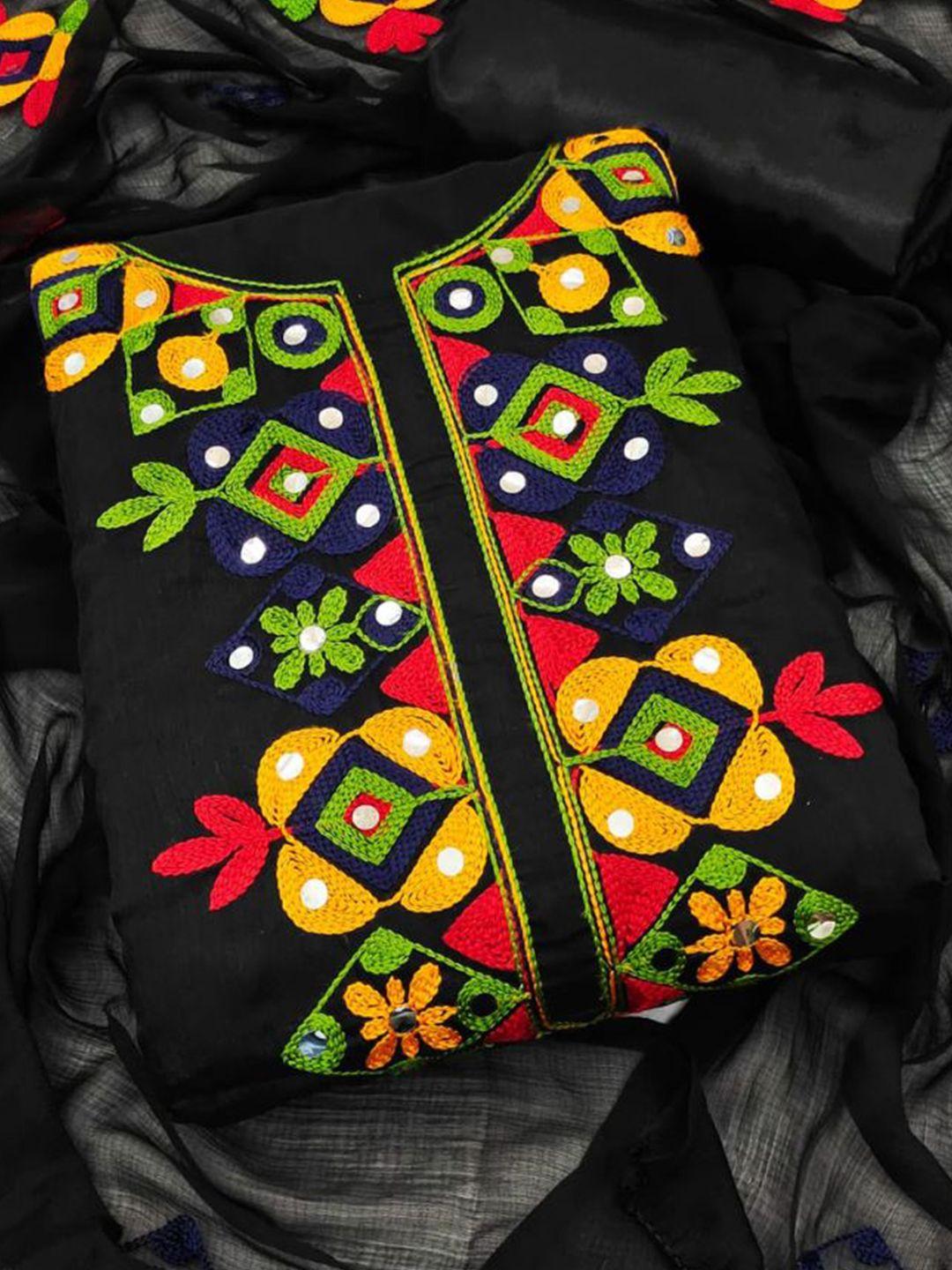 kalini chanderi cotton embroidered linen unstitched salwar suit dress material