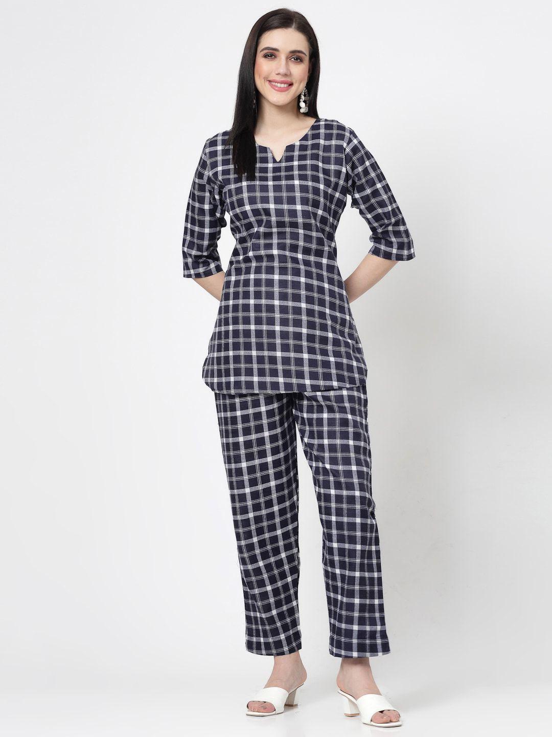 kalini checked pure cotton co-ords