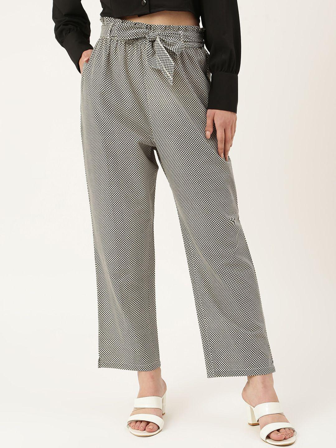 kalini checked relaxed wrinkle free trousers