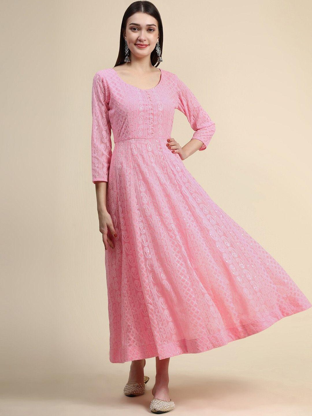 kalini chikankari embroidered georgette anarkali kurta