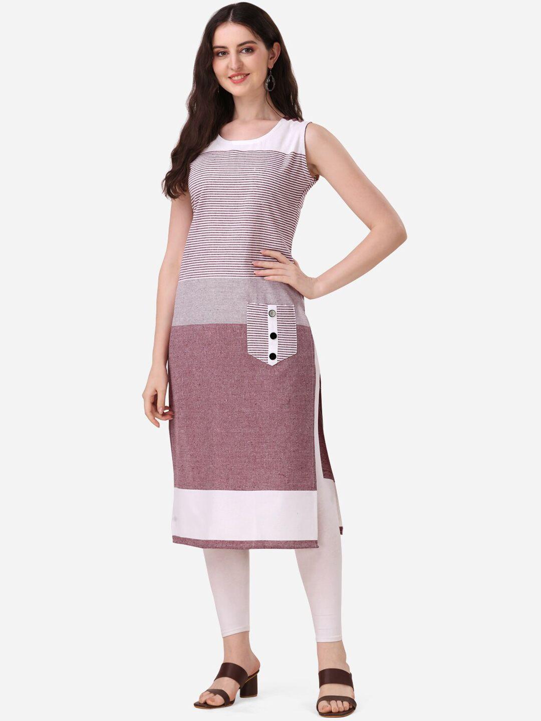 kalini colourblocked sleeveless cotton kurta