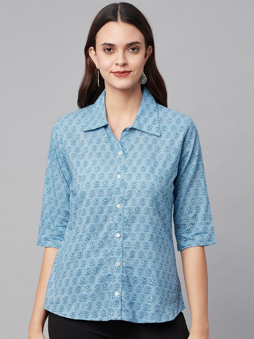 kalini comfort ethnic motifs printed cotton casual shirt