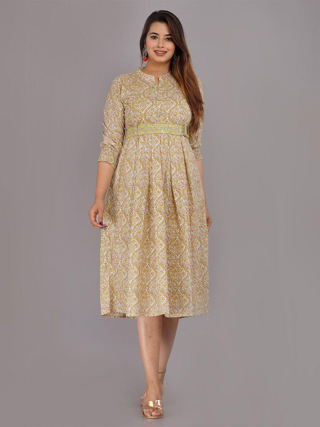 kalini cotton ethnic motifs empire midi dress