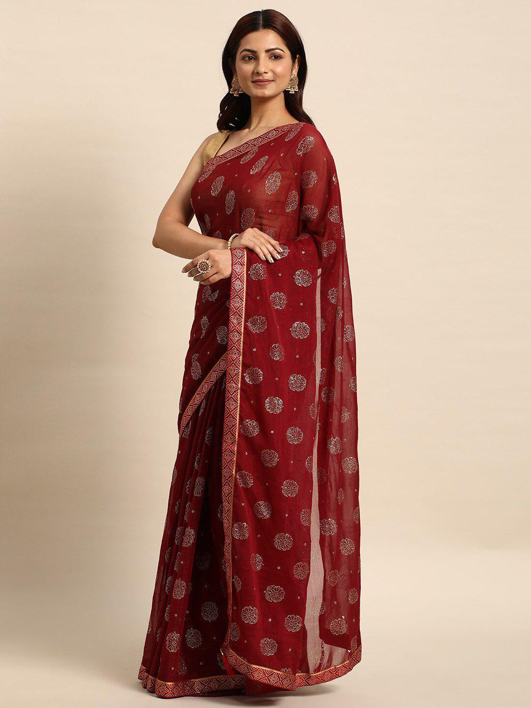 kalini embellished beads and stones saree