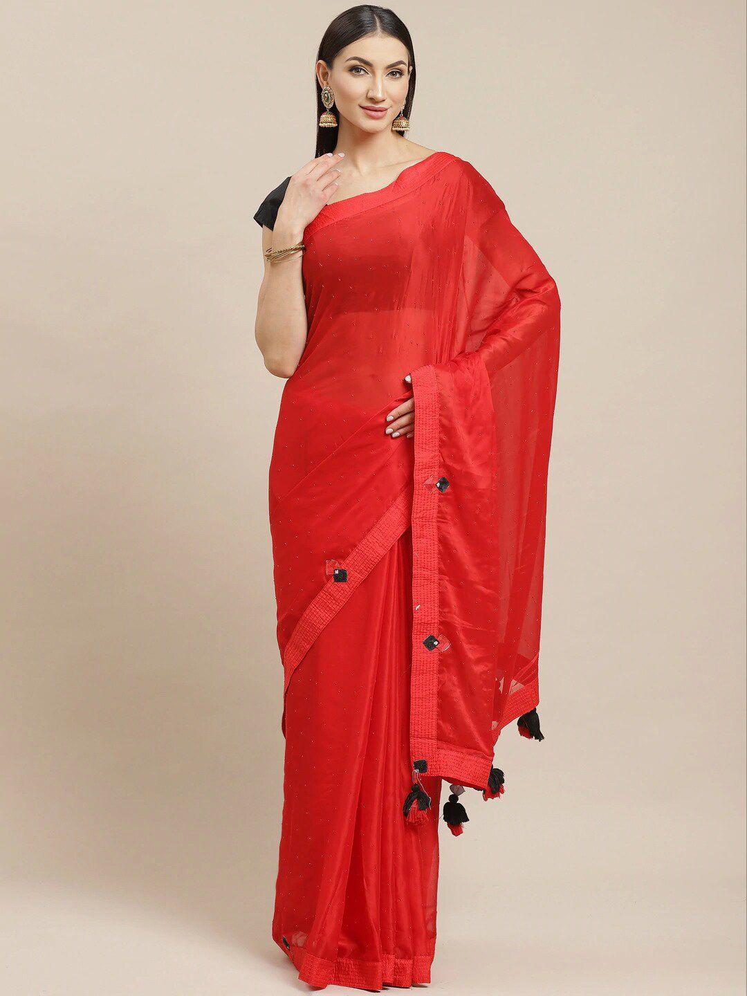 kalini embellished beads and stones saree