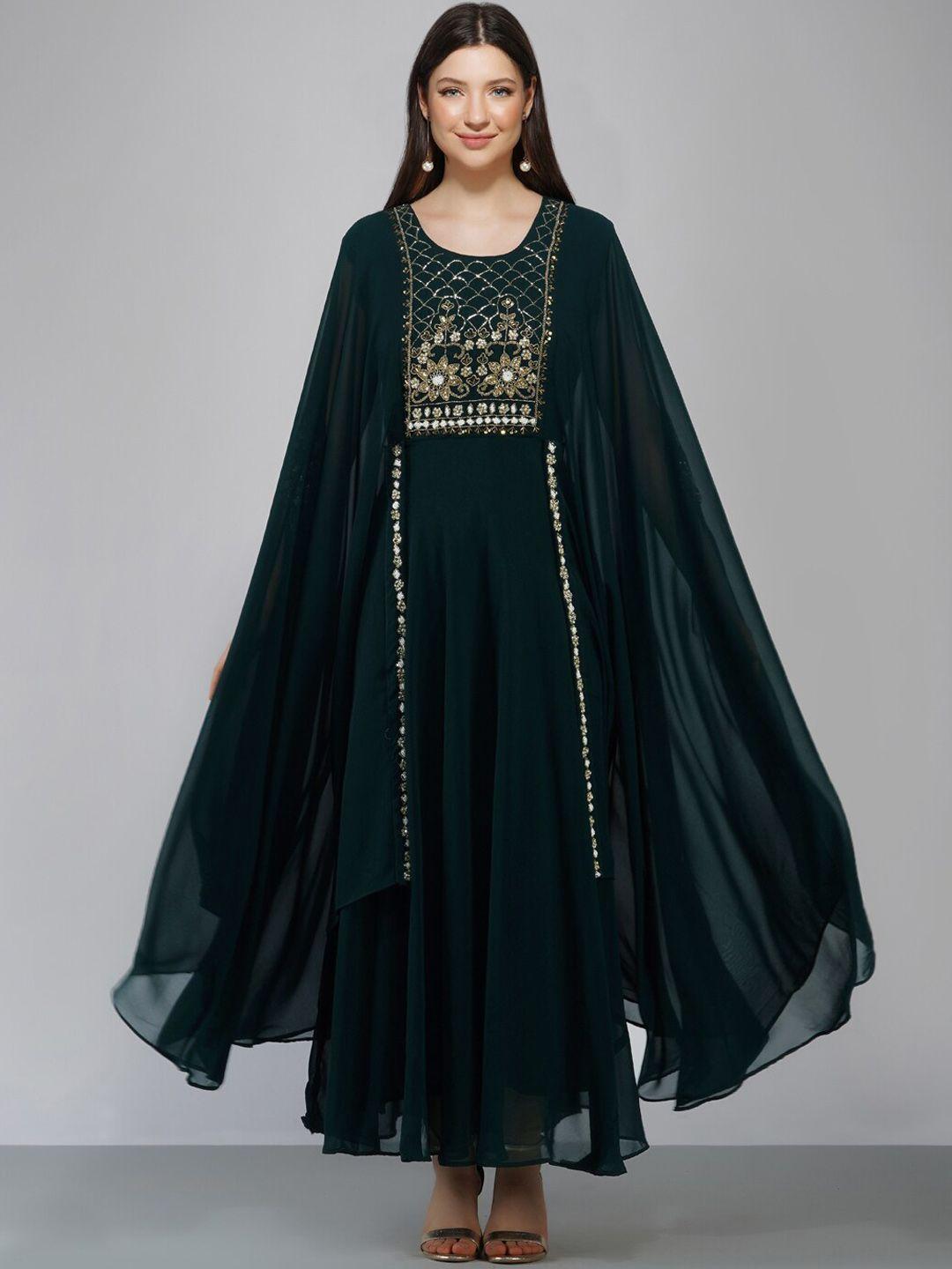 kalini embellished georgette empire ethnic maxi dress