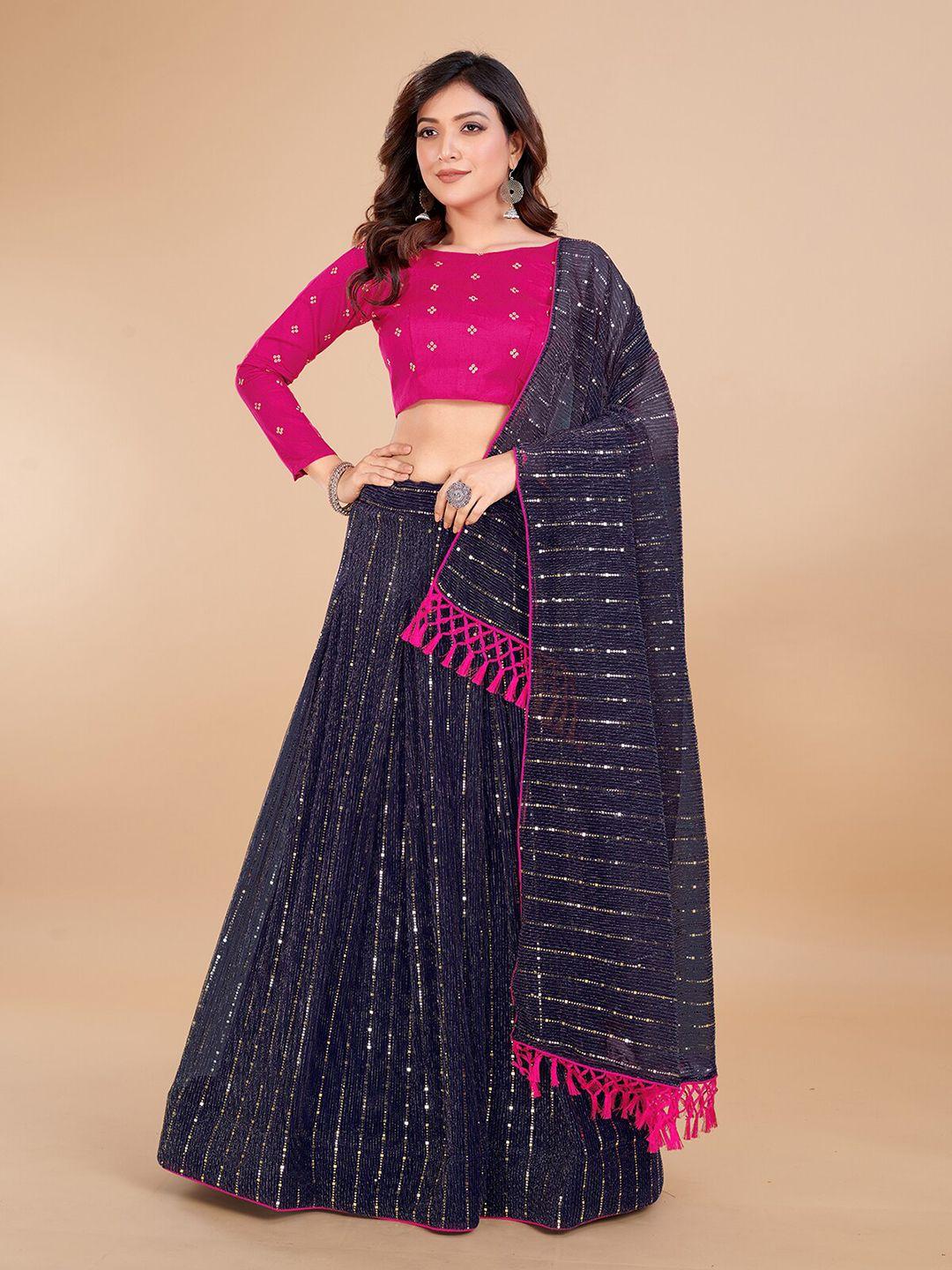 kalini embellished sequinned ready to wear lehenga & unstitched blouse with dupatta