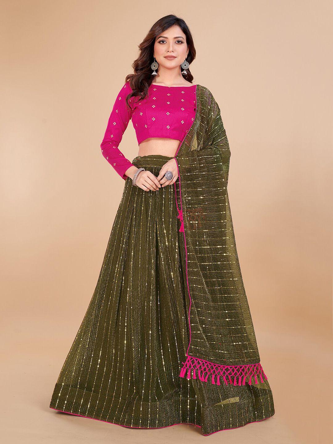 kalini embellished sequinned ready to wear lehenga & unstitched blouse with dupatta