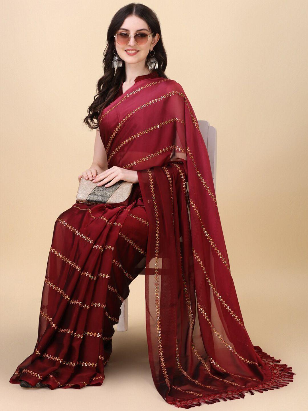 kalini embellished sequinned saree