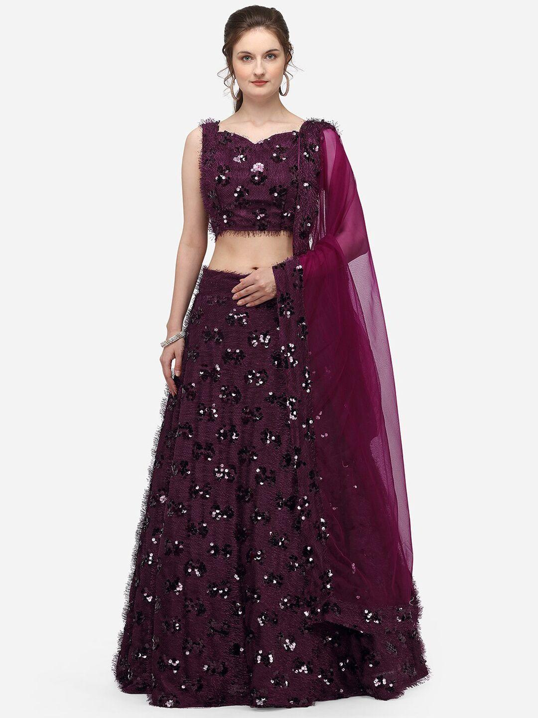 kalini embellished sequinned semi-stitched lehenga & unstitched blouse with dupatta