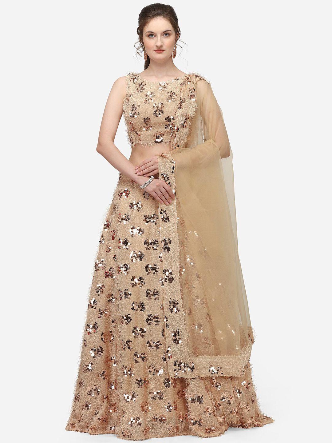 kalini embellished sequinned semi-stitched lehenga & unstitched blouse with dupatta