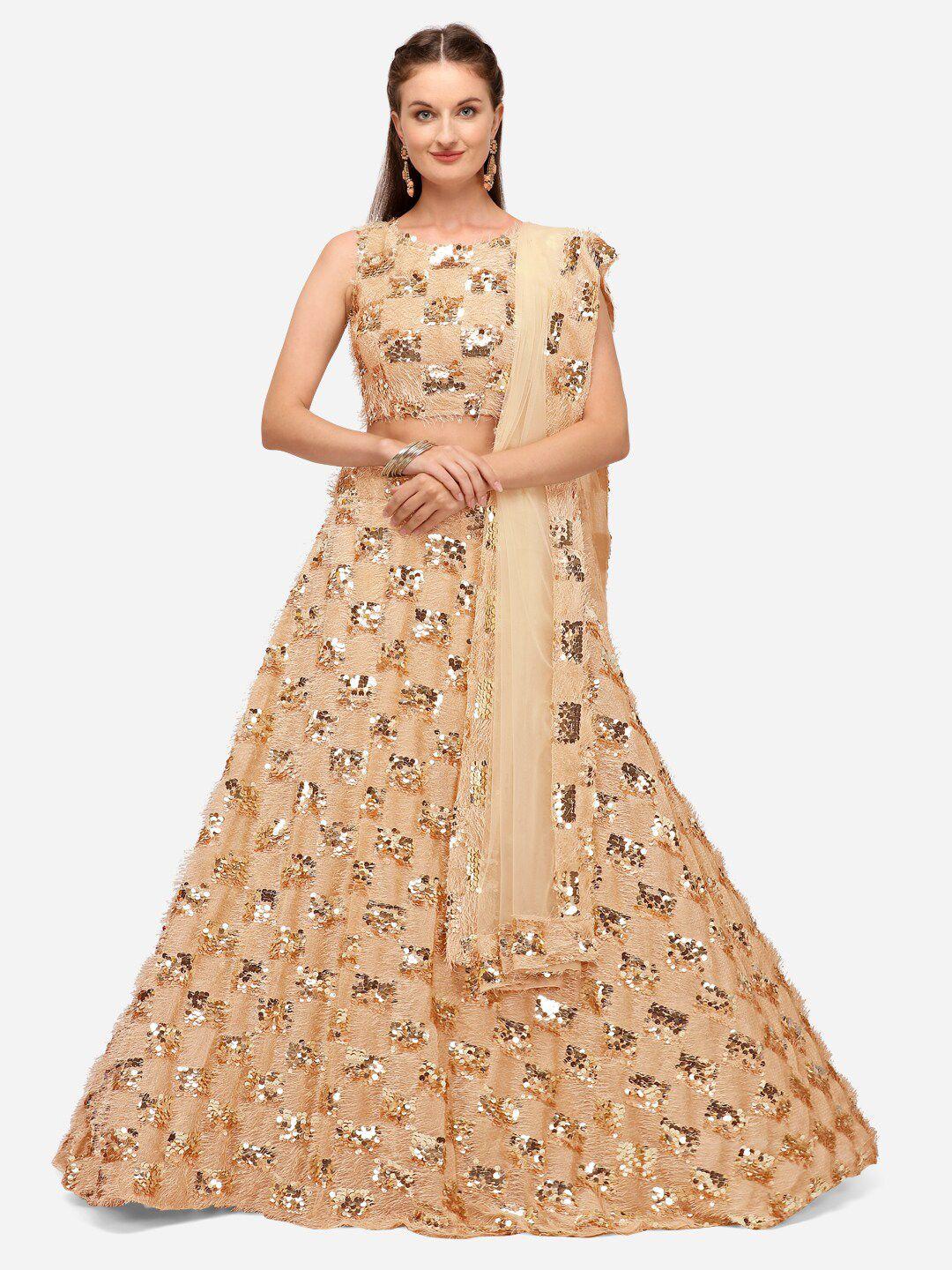 kalini embellished sequinned semi-stitched lehenga & unstitched blouse with dupatta